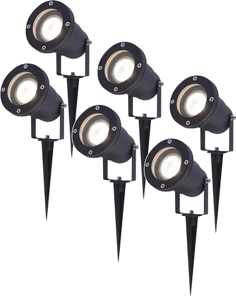 Projecteurs LED Extérieurs IP65 Étanche 345lm - Spots Noir Pack de 6