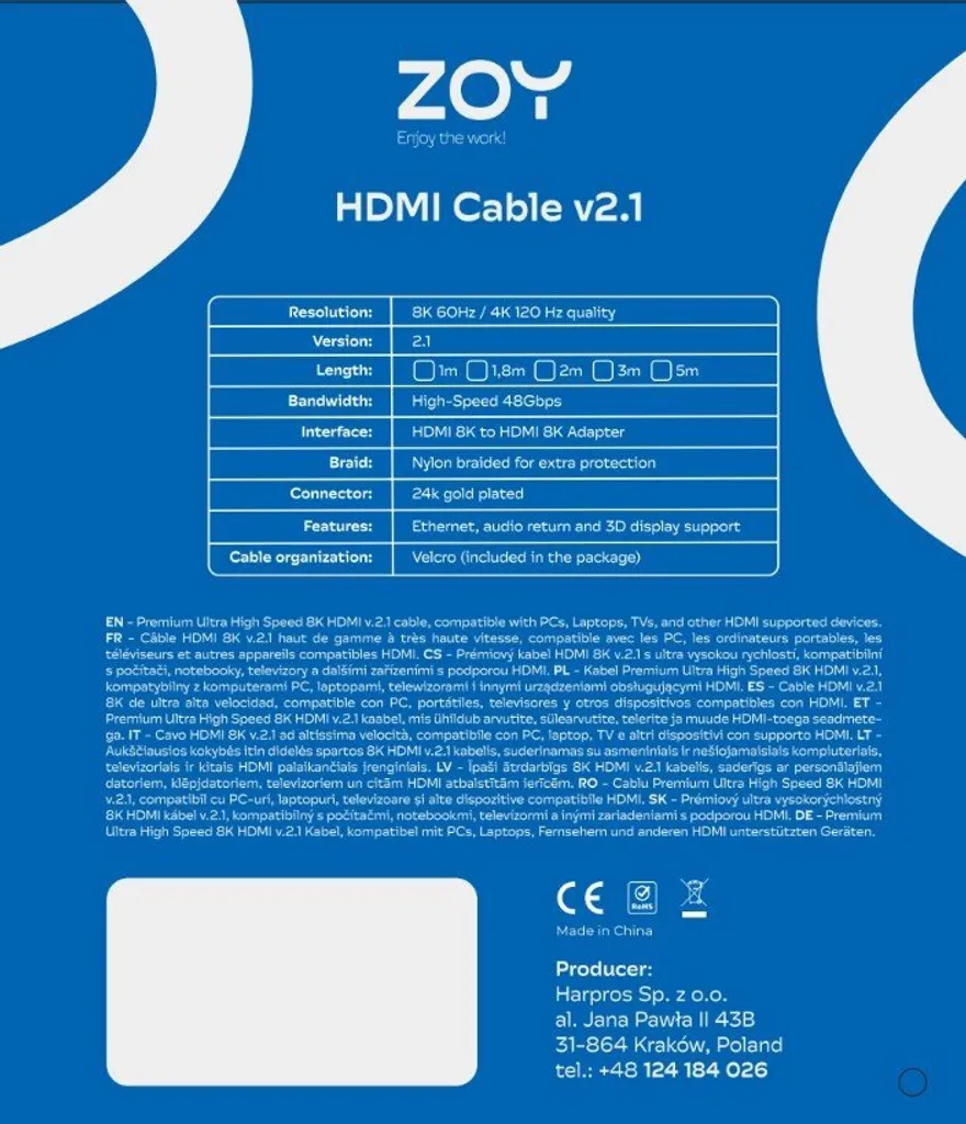 ZOY HDMI - Cavo HDMI da 1,8 m nero (ZCH18) per monitor, laptop, PC, TV, Xbox, PS4, PS5, proiettore, convertitore, solido e resistente - ideale per i giochi - 3