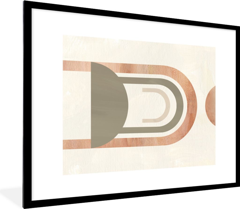 MuchoWow Gerahmtes Poster Design - Rosa - Abstrakt 80x60 cm - Poster mit Schwarzem Bilderrahmen Wandposter Rahmen Foto Bilder - Schlafzimmer-Deko...