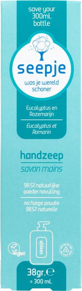 Seife - Handseife - Natürlicher Duft & Pflege - Eukalyptus und Rosmarin - Nachfüllpackung - 34 g - 1 Stück