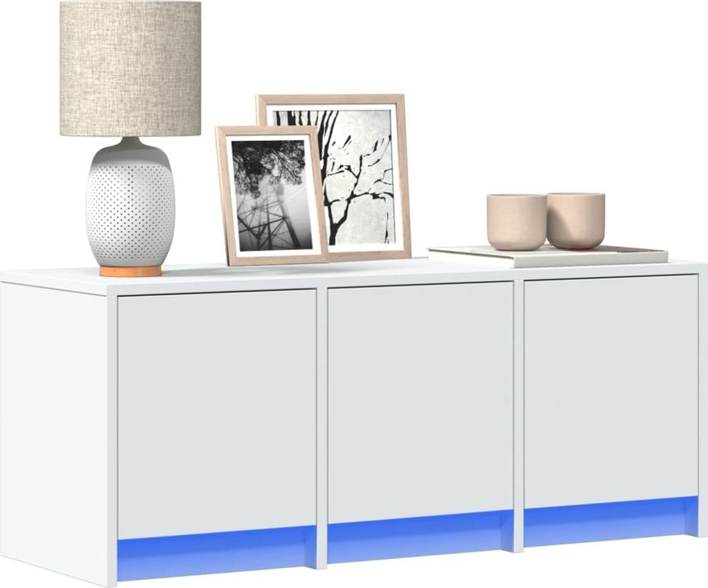 Maison Exclusive - TV-Schrank mit LED-Beleuchtung Weiß 97x34x40 cm Holzwerkstoff