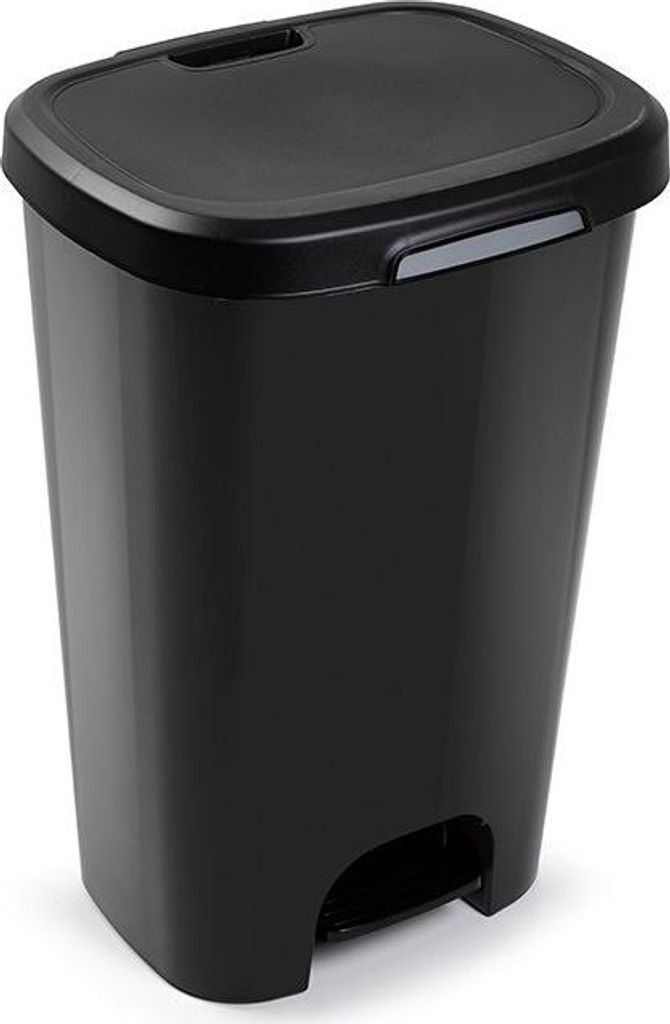 Treteimer - schwarz - Kunststoff - 50 l Produktbild 