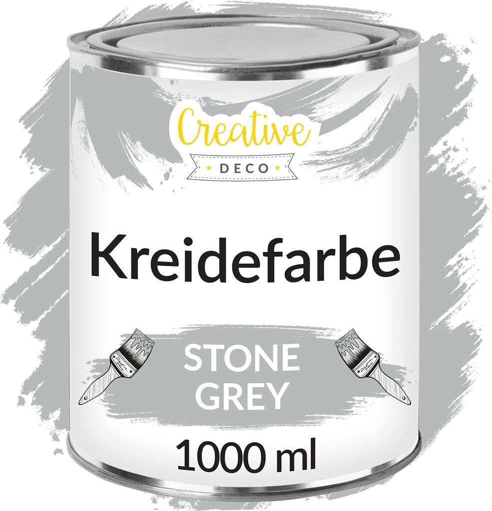 Creative Deco Křídová barva Šedá | 1000 ml | Matná a Obrázek produktu 
