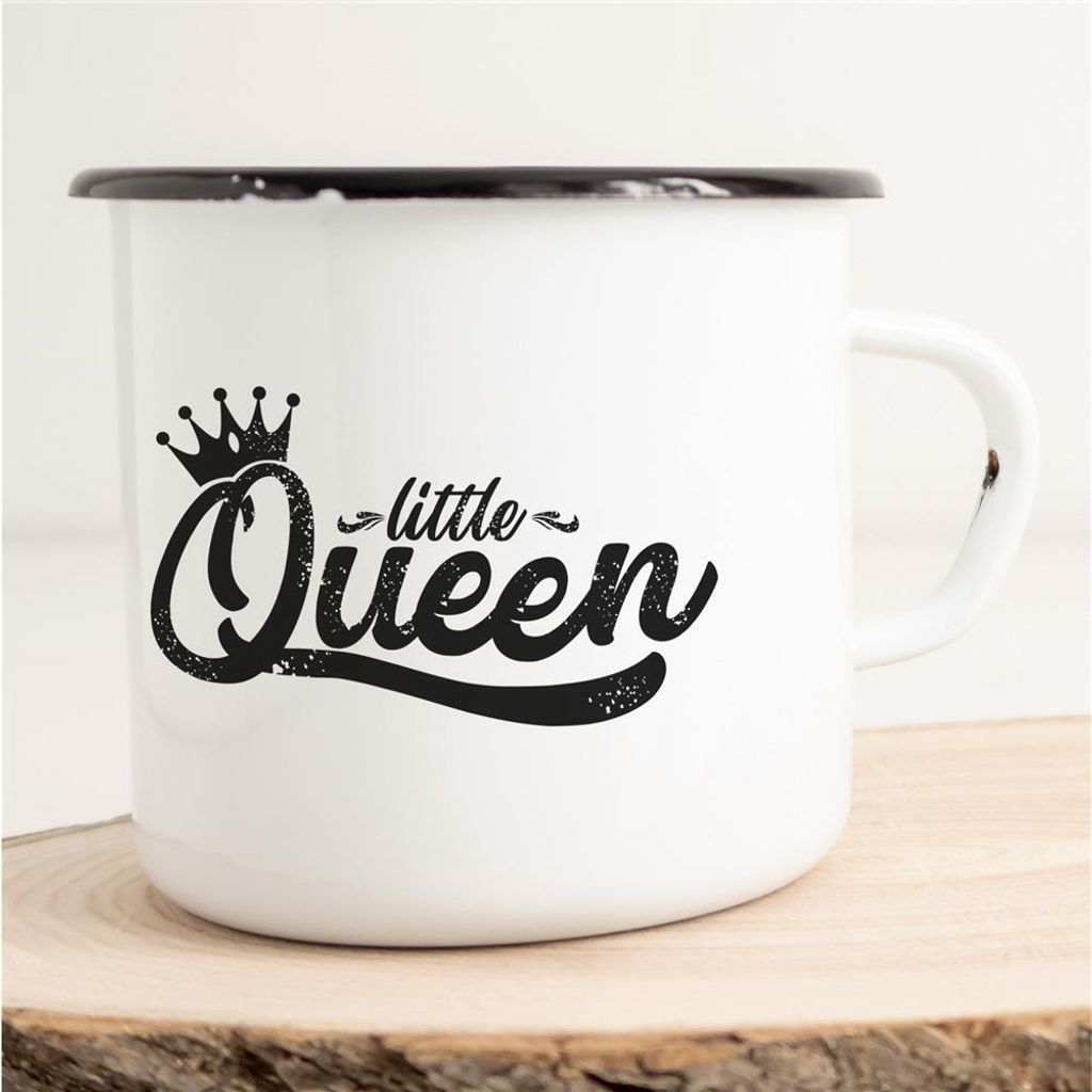 Huuraa Emaille Tasse Little Queen Geschenk Kaffeebecher Produktbild 
