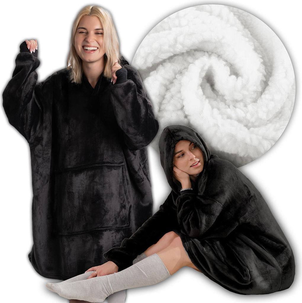 Decke Sweatshirt, große Übergröße, dick, warm, mit Kapuze, Produktbild 
