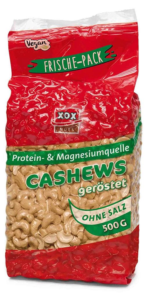 XOX Cashews geröstet ohne Salz 500g Produktbild 
