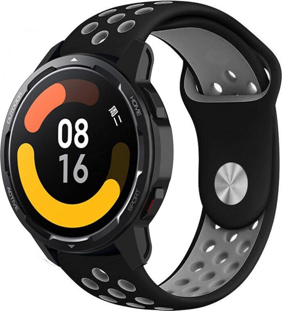 Strap-it Xiaomi Watch S1 Sportarmband (Schwarz/Grau)