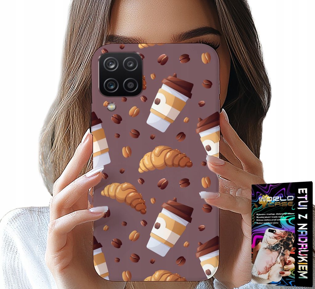 Gehäuse Für Samsung Galaxy A22 5G - Gehäuse Mit Kaffee Croissants Und Bohnen Im Hintergrund