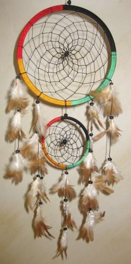 Dreamcatcher Gute Träume Ø ca. 20 cm - Traumfänger in Rasta-Farben