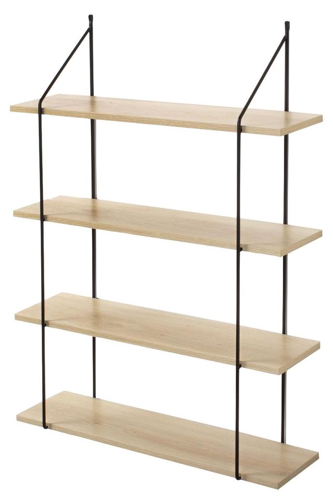 Wandregal mit 4 Fächern, Holzoptik, L 60 cm Produktbild 