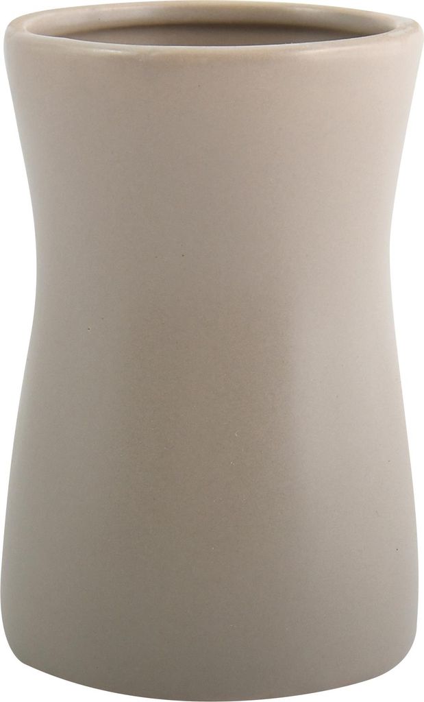 MSV Zahnputzbecher Zahnbecher Palma Keramik Taupe