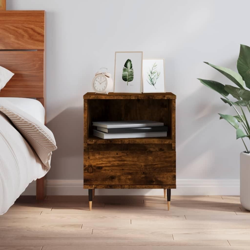 vidaXL Nachttisch Räuchereiche 40x35x50 cm Holzwerkstoff Produktbild 