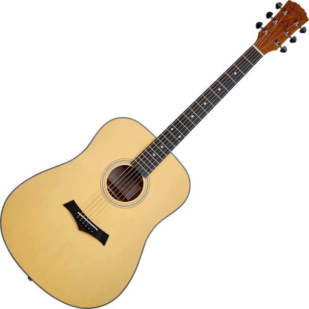 Guitare acoustique Arrow Silver D pour jouer sans douleur aux doigts