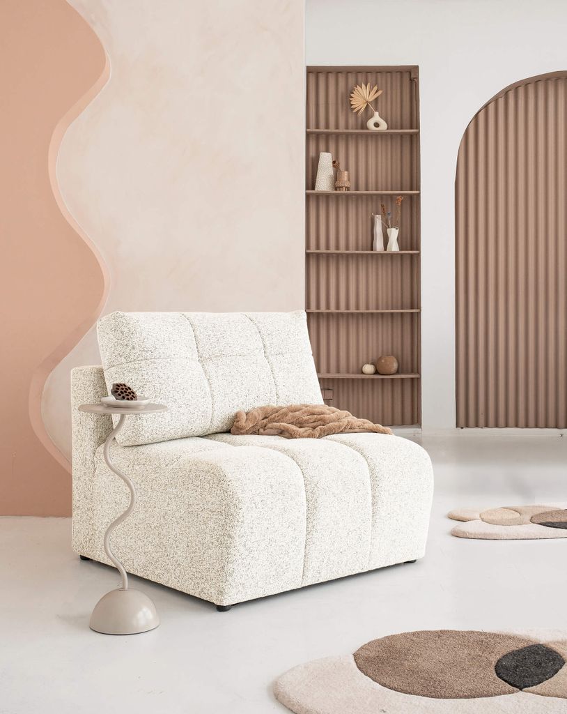 MIUFORM Lulu 1-Sitzer Modulares sofa – 96 x 96 cm - Beige - Sofa Schlafsofa Couch Modulsofa