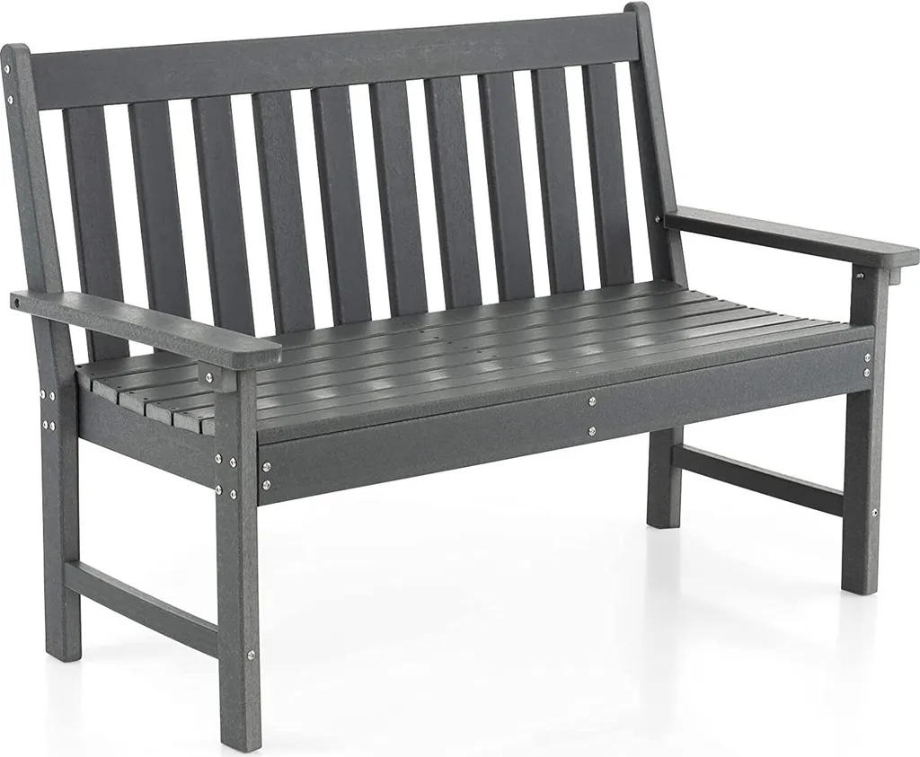COSTWAY Banc de Jardin en HDPE 132cm Résistant aux Intempéries 320kg