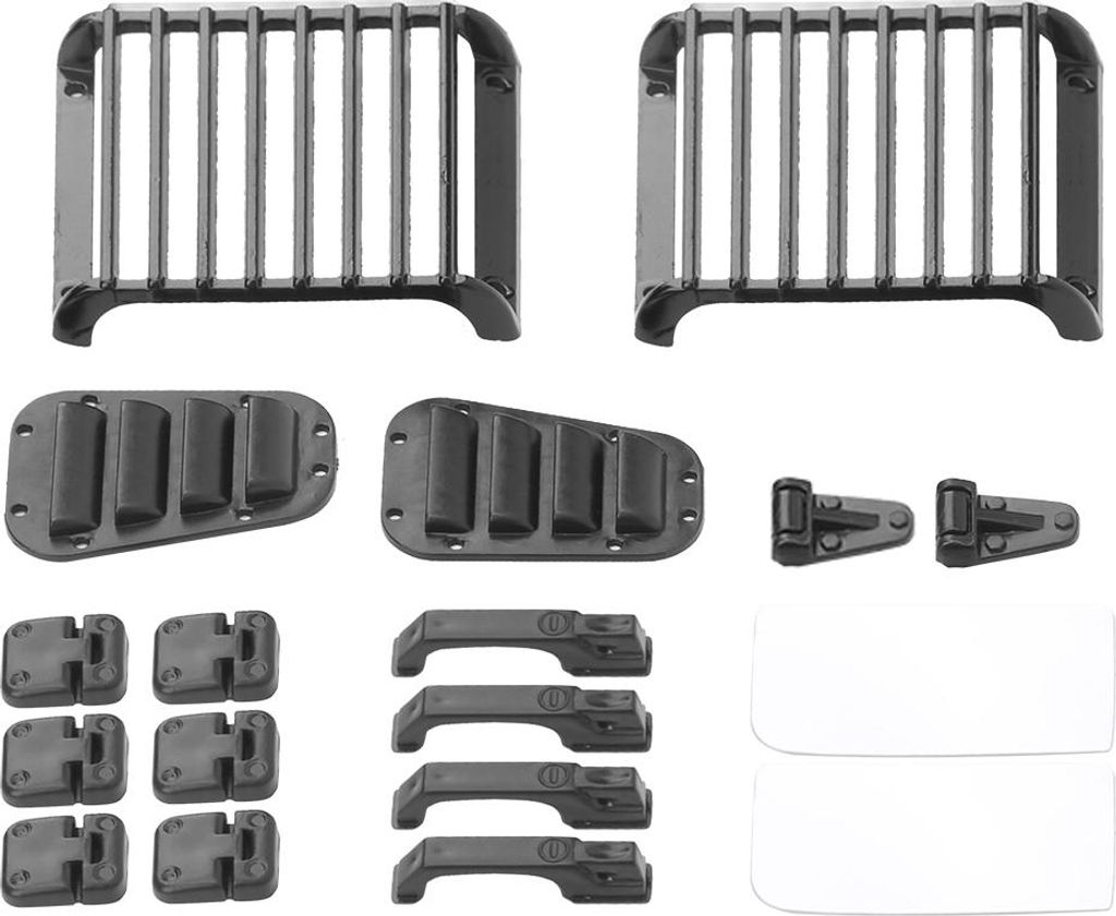 Front Lampenschutzgitter Ansauggitter Tür Motorabdeckung Scharnier Dekor passend für Traxxas TRX4 Defender 1/10 RC Crawler Car