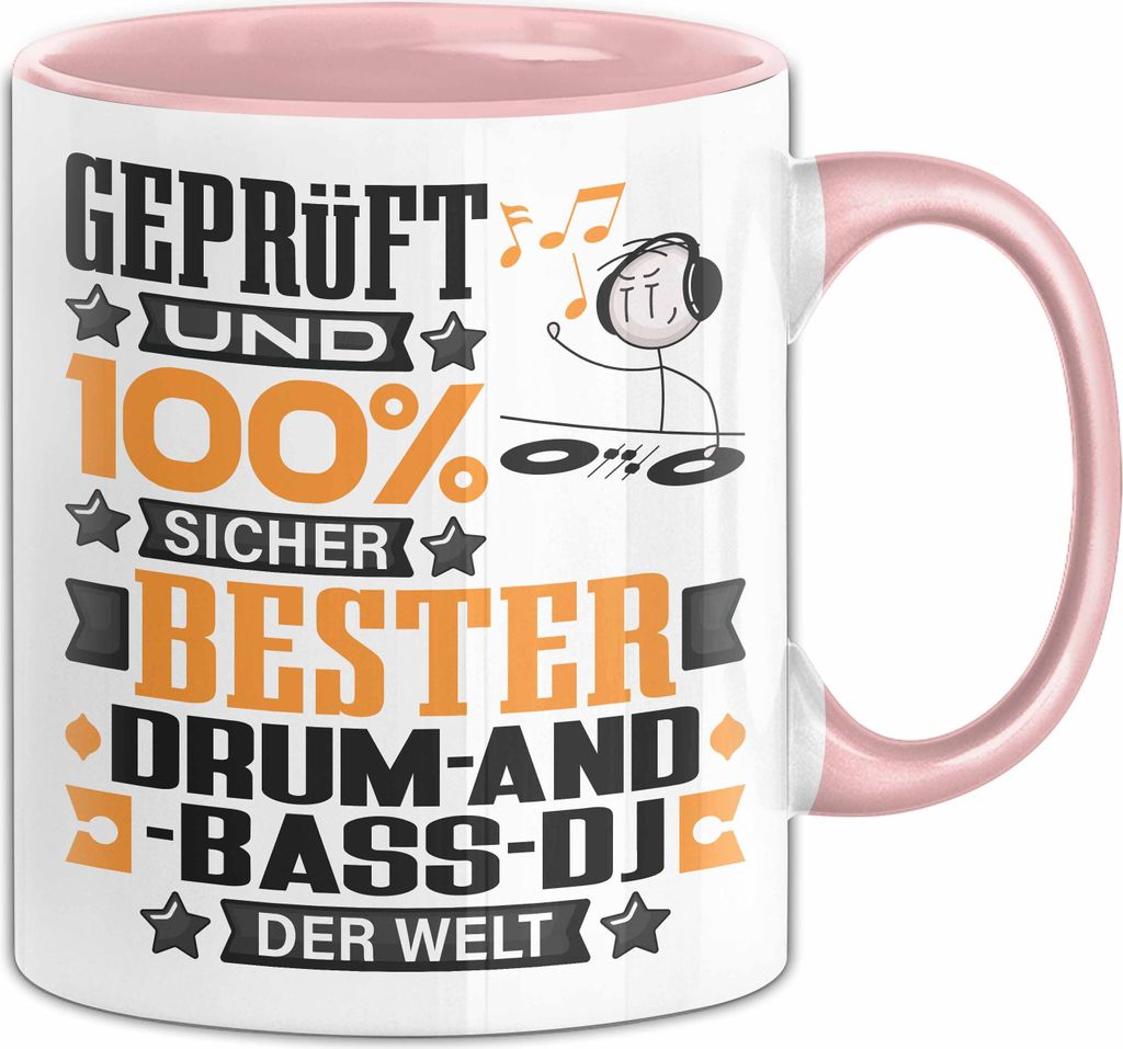 Drum-and-Bass-DJ Geschenk Lustiger Spruch für Drum-and-Bass-DJ Geschenkidee Bester Drum-and-Bass-DJ Der Welt (Rosa)