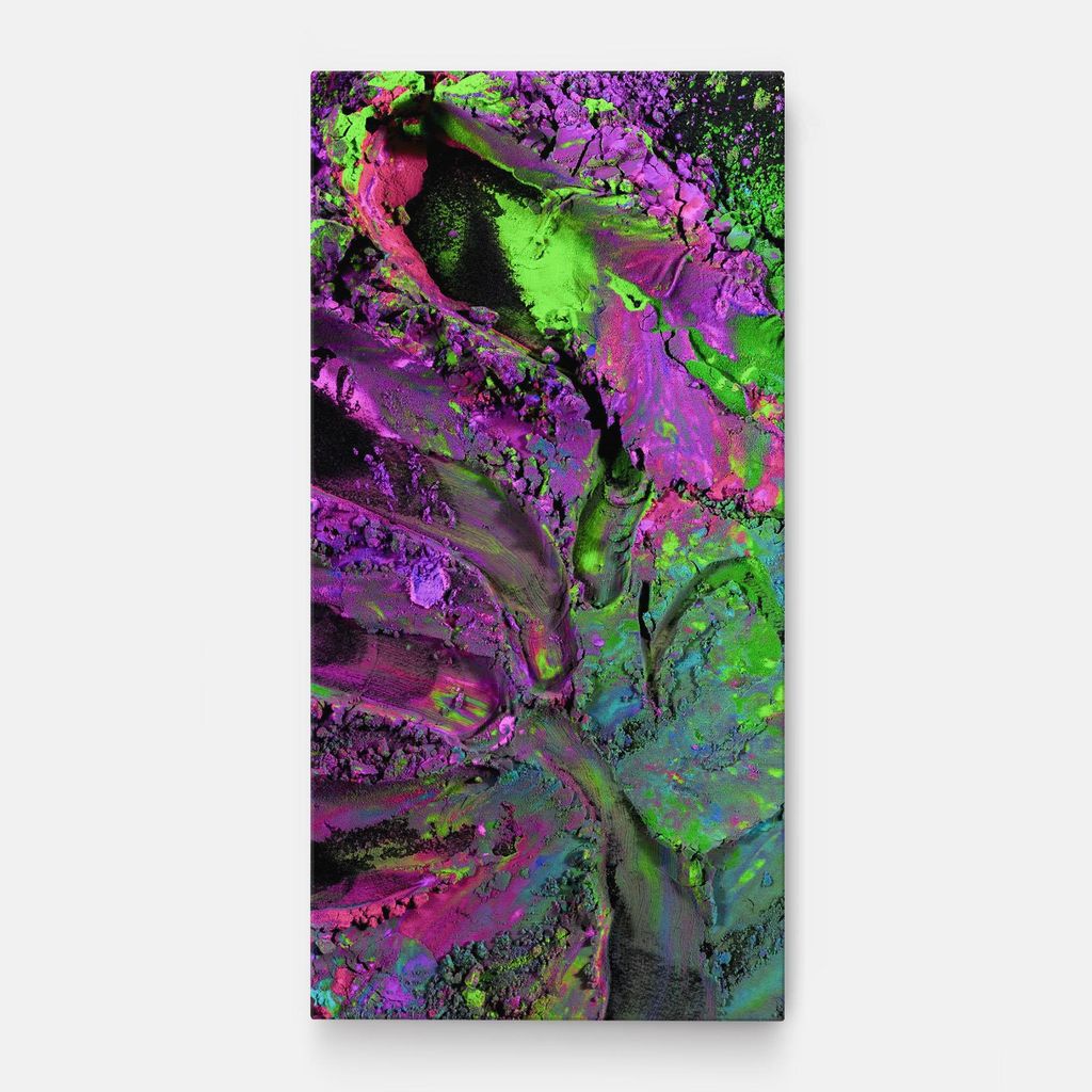ARTHUB Leinwandbild 40x80 cm, Purple Powder | Wohnzimmerdekoration, Hängende Bilder, Wanddekoration, Heimdekoration, Abstrakte, Lebendige Farben