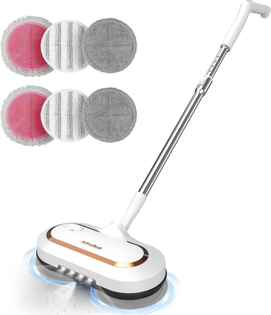 AlfaBot S2 Elektrischer Mop Kabellos Akku Bodenreiniger Sprühfunktion Dual Spin