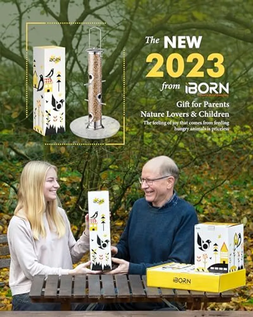 Mangiatoia per Uccelli iBorn Cardinal: 6 Posti e Piatto 20cm Nichel - 2