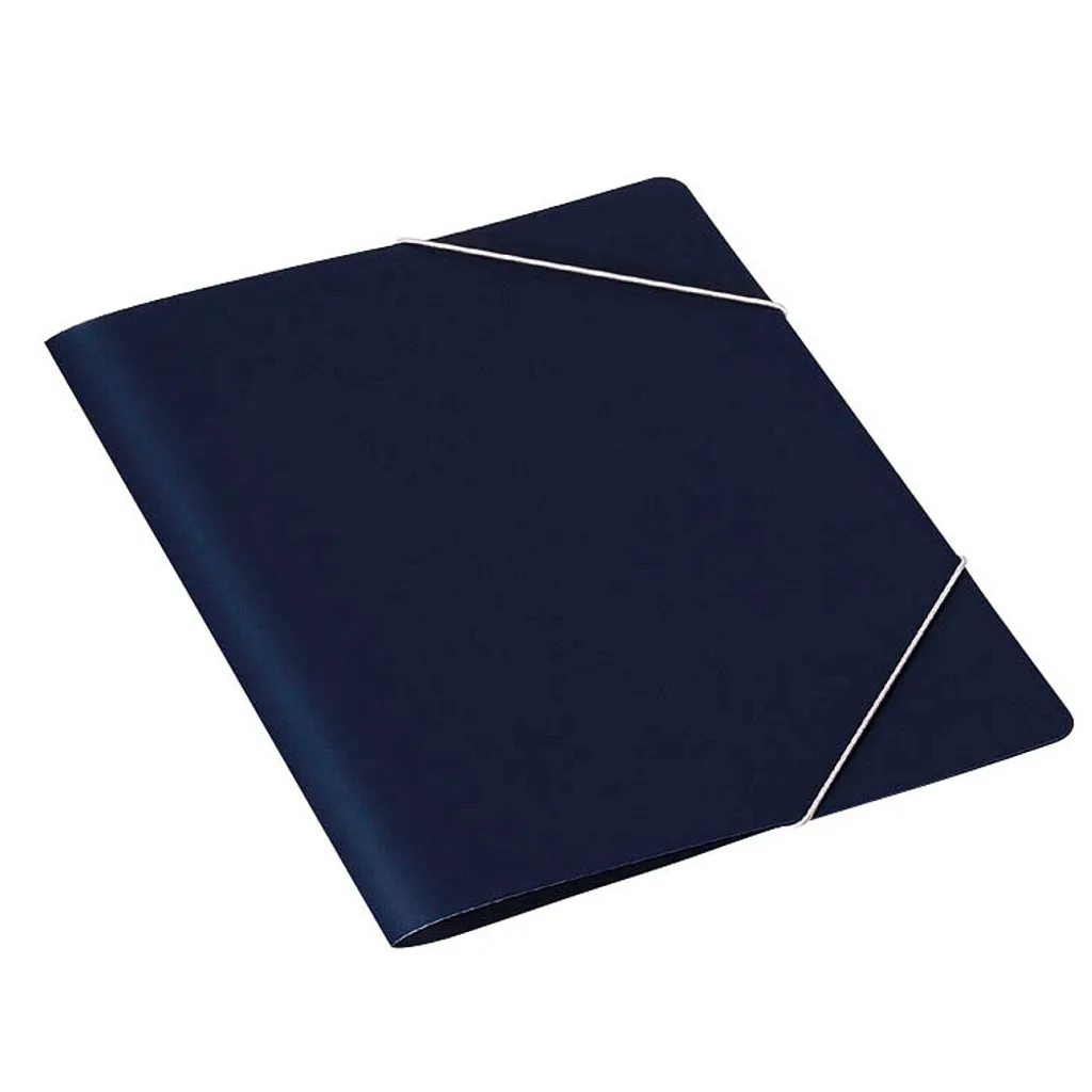 Pochette à rabats et élastiques A4 bleu foncé - Lot de 10 dossiers ELBA