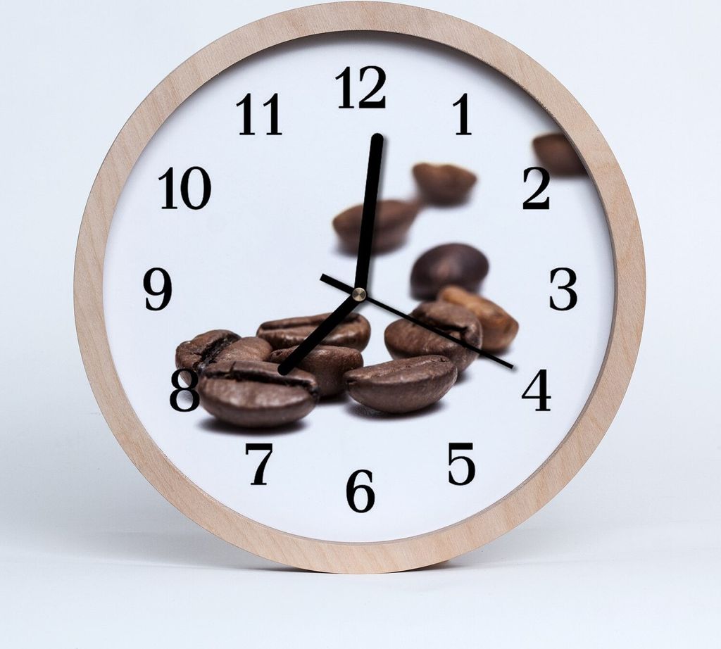Holzuhr 30fi cm wanduhr - Kaffeebohnen