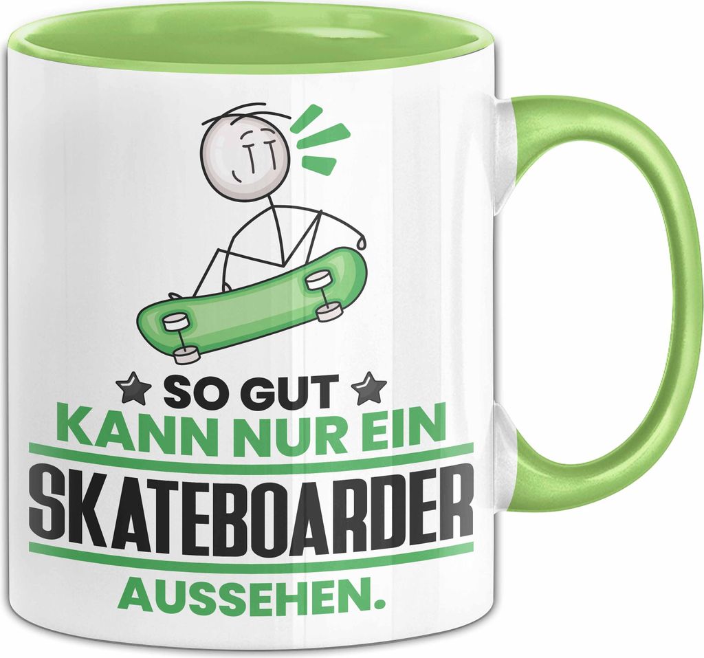Skateboarder Geschenk Tasse So Gut Kann Nur Ein Skateboarder Aussehen Geschenkidee Kaffee-Becher (Grün)