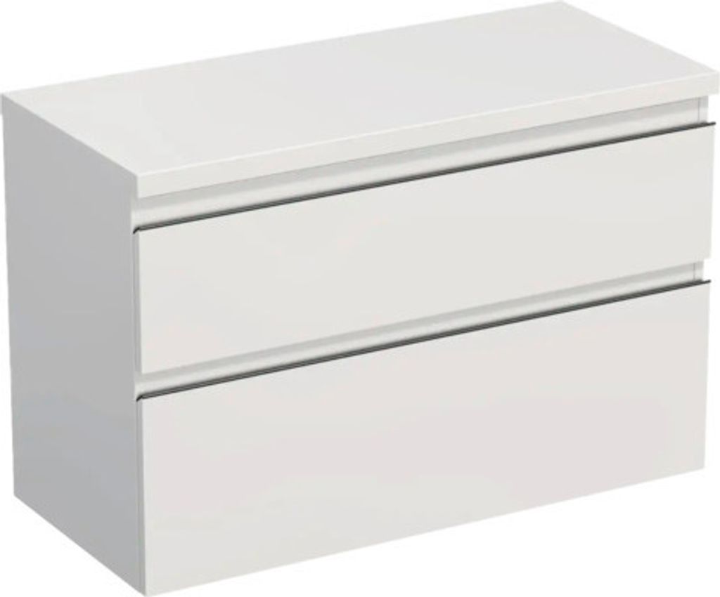 Jungborn Waschtischunterschrank TRENTA BxHxT 96,7 x 64,6 x 44,5 cm Frontfarbe weiß hochglanz glanz TRE DESK 100 2Z B A00