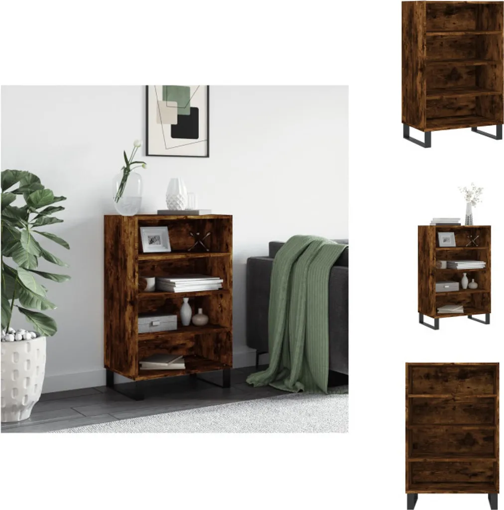 Credenza vidaXL Rovere Fumé 57x35x90 cm | Mobiletto Salvaspazio Moderno