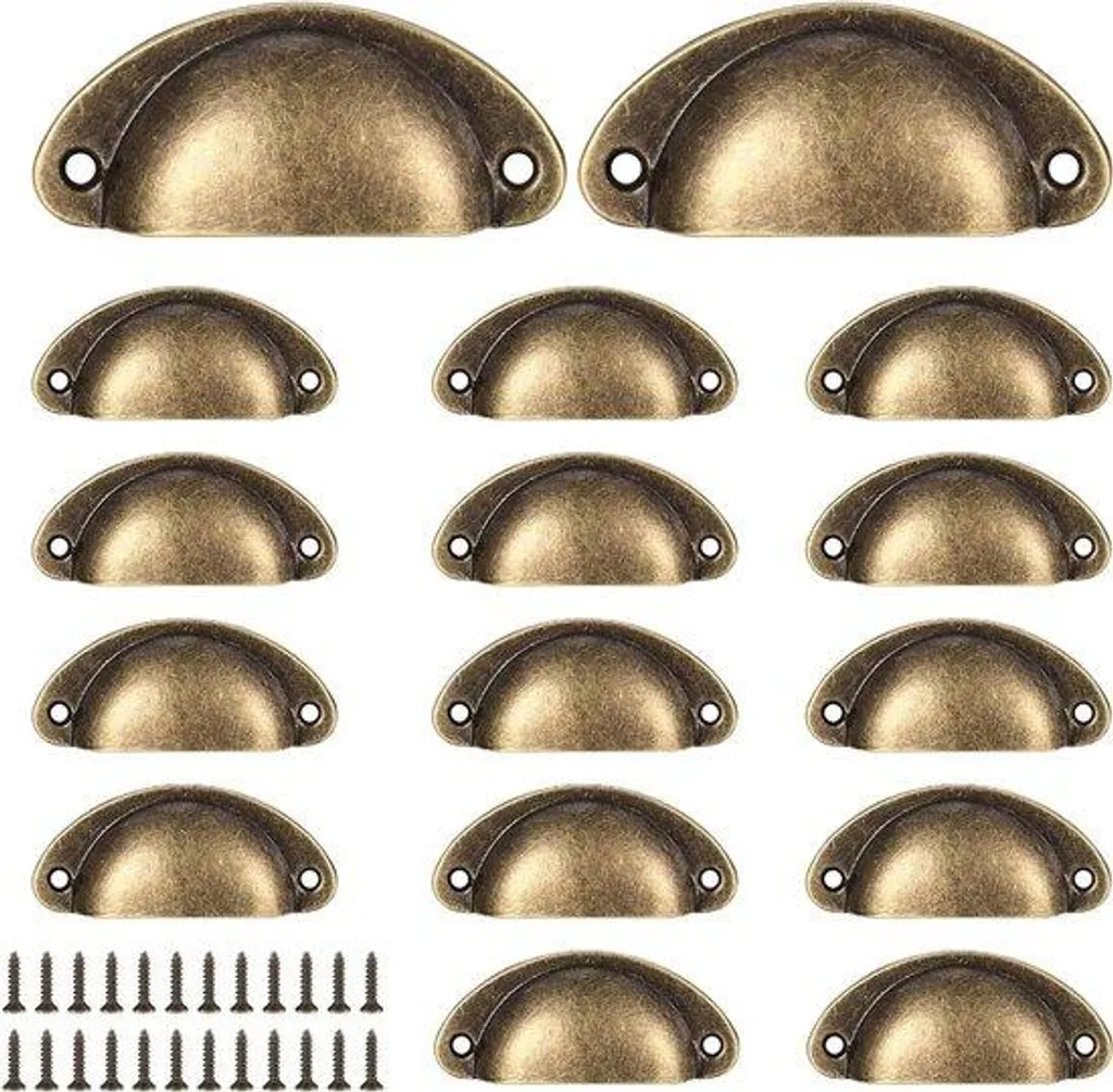 Poignée bronze vintage pour cuisine et tiroir avec pack de 16 unités