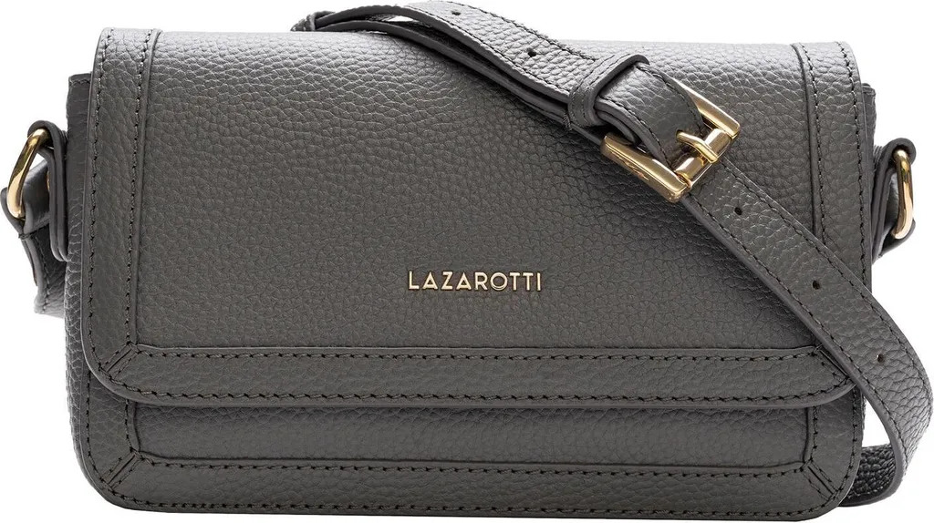 Lazarotti Pelle Bologna Crossbody Bag Grigio - Vera Pelle a Tracolla