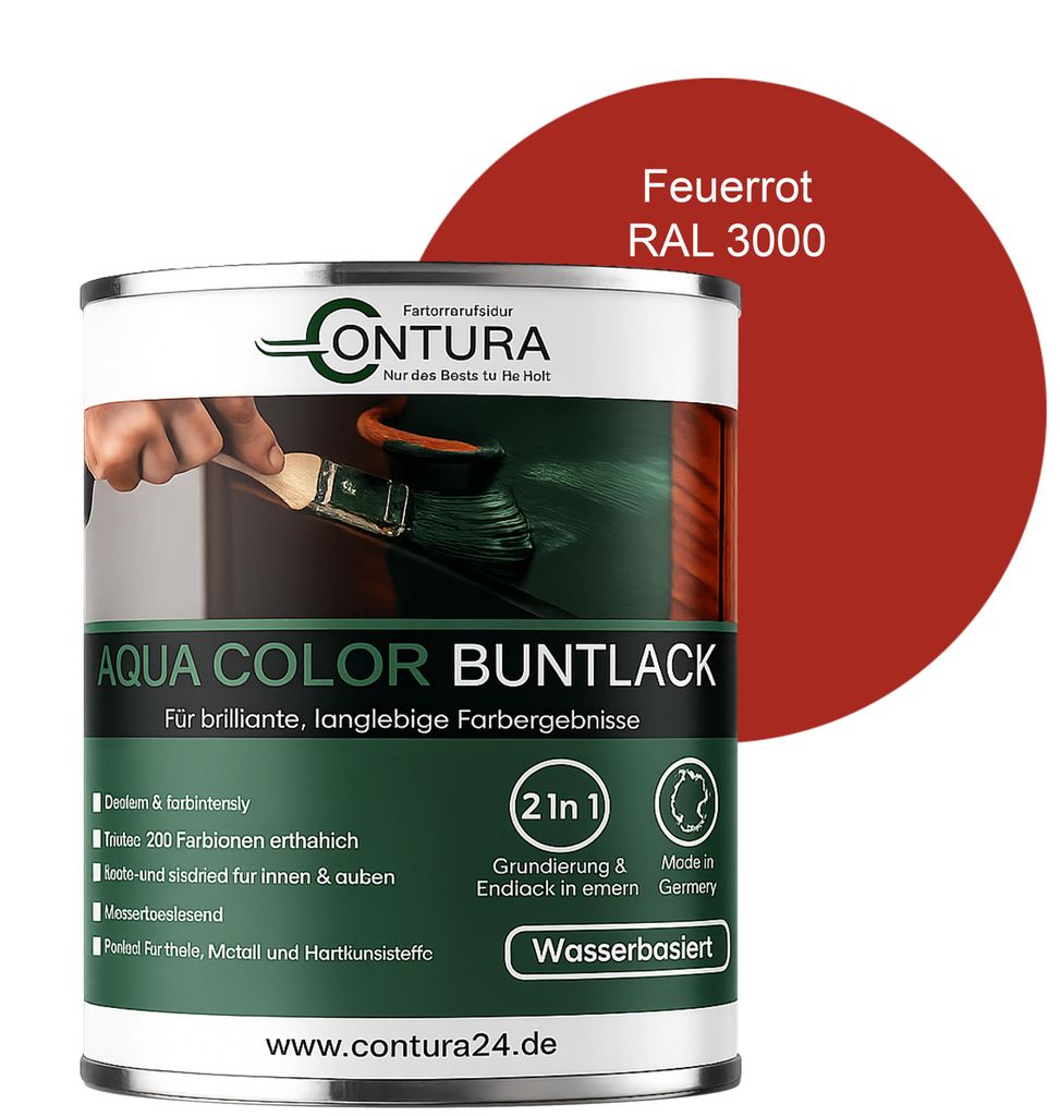 Contura 750ml. Buntlack Lackfarbe Lack Außen Innen Holz Produktbild 