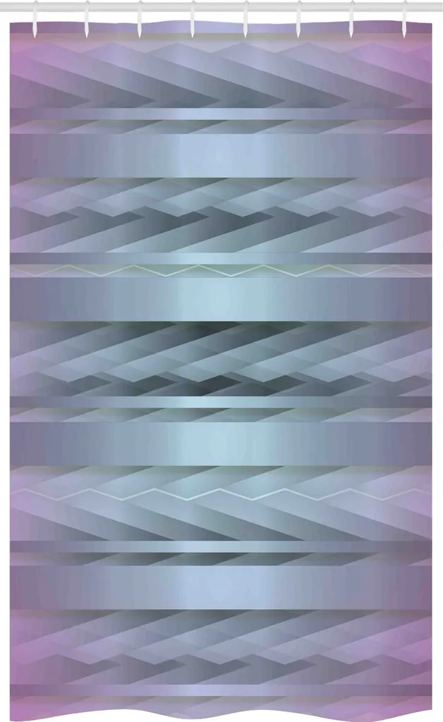 Tenda da Bagno Decorativa ABAKUHAUS 120x180 Zig Zag Viola Blu Design