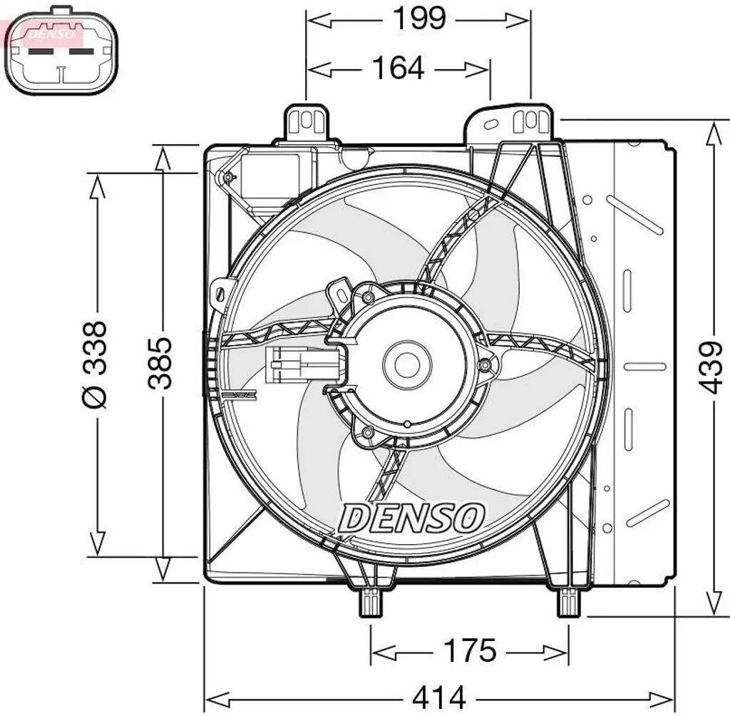 Ventilateur de radiateur pour Peugeot 208 et 2008 moteur essence HDI