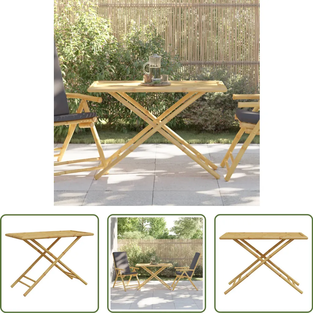 Tavolo Bambù da Giardino 110x55x75 cm: Arredo Pieghevole Naturale