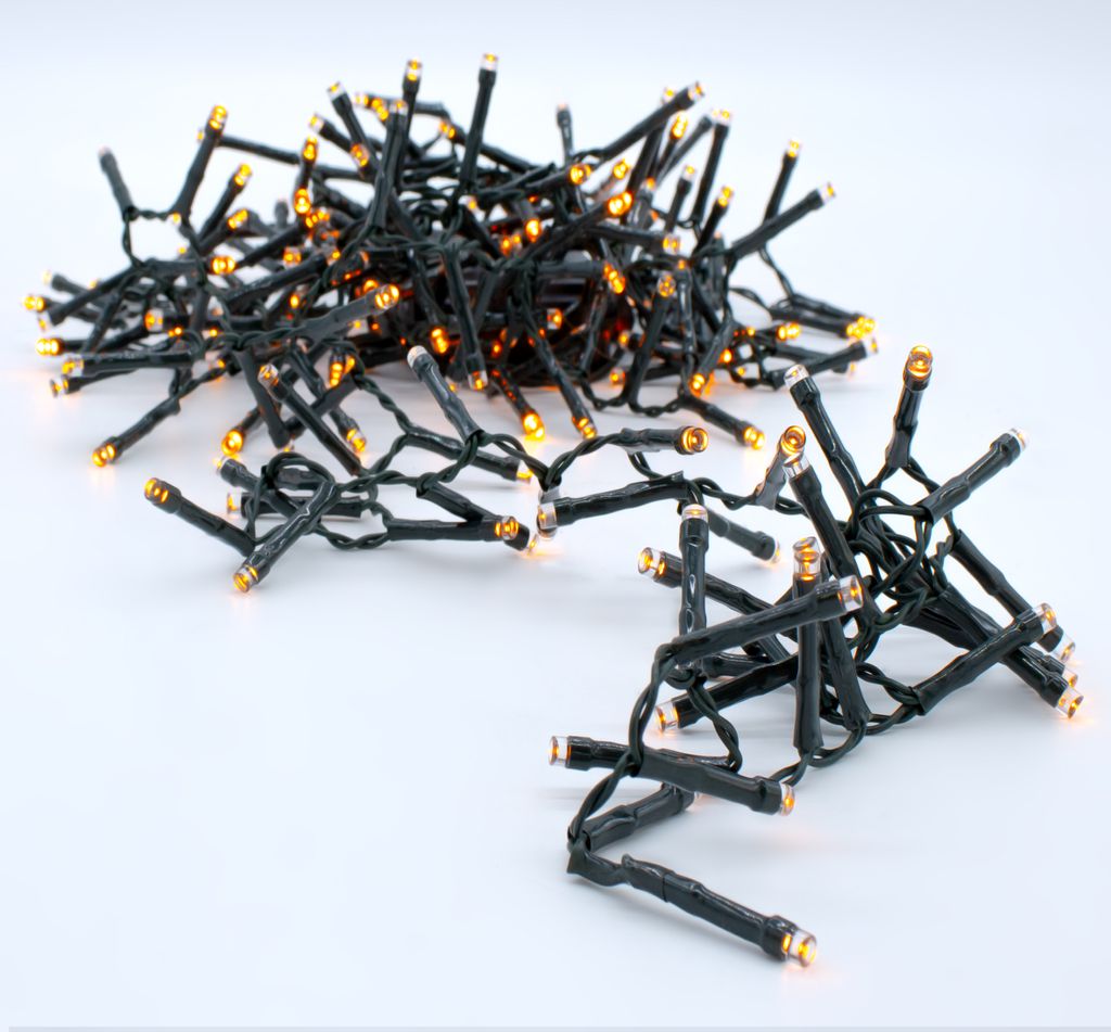 3.12 Lichterkette Innen und Außen - 300 LED / 15 Meter - warmweiß / grünes Kabel (300/15m)