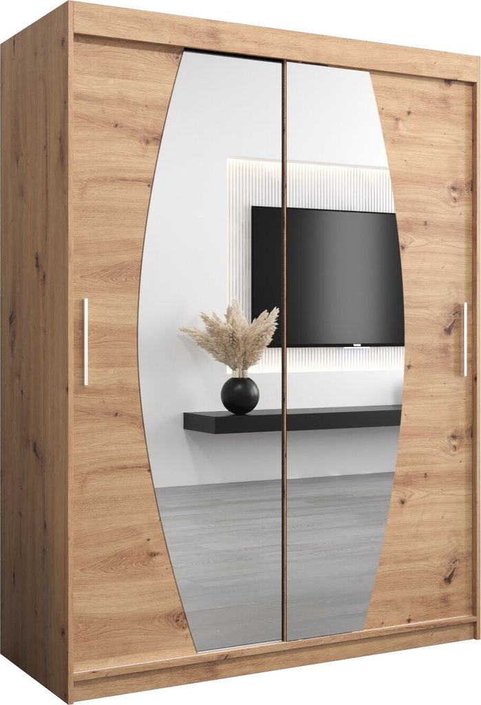 Kleiderschrank, Schiebetürenschrank Schlafzimmer, Schrank mit Spiegel ELYPSE 150 cm
