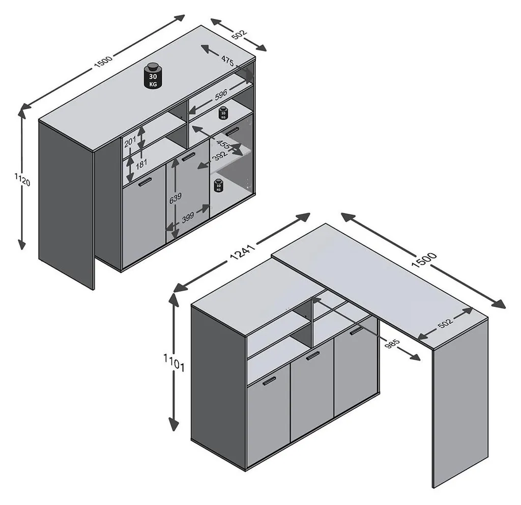 Table bar et buffet de cuisine Soest : solution idéale pour petit espace
