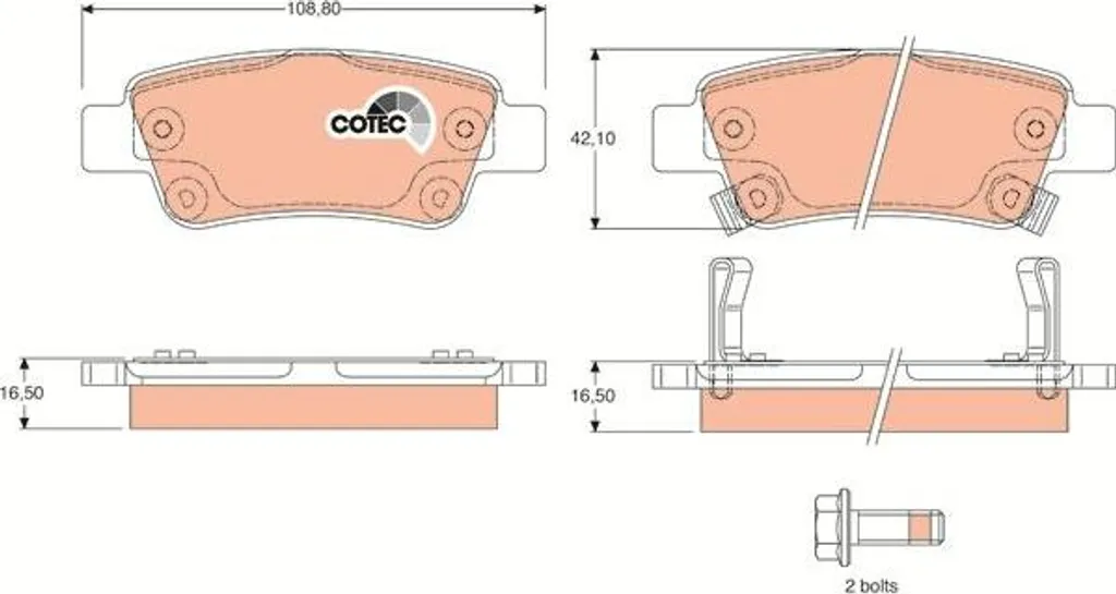 Plaquettes de frein arrière pour Honda CR-V - Kit complet TRW GDB3446