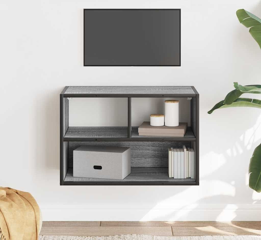 "2026 Aktion"TV-Schrank Industriestil - CLORIS - Fernsehenschrank - Grau Sonoma 60x31x39,5 cm Holzwerkstoff und Metall - NeuMöbel5889855