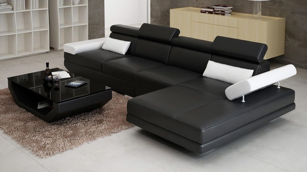 Ledersofa L-Form Couch Wohnlandschaft Ecksofa Garnitur Design Modern Sofa Möbel