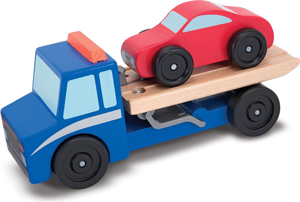 Melissa & Doug - Autotransporter aus Holz - Spielset bestehend aus 1 LKW und 4 Spielzeugautos aus Holz, fr Kinder ab 3 Jahren