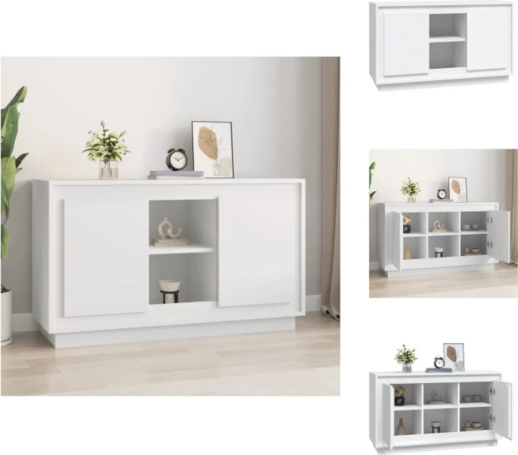 Mobile Buffet Bianco 102x35x60 cm vidaXL | Credenza Moderna Legno
