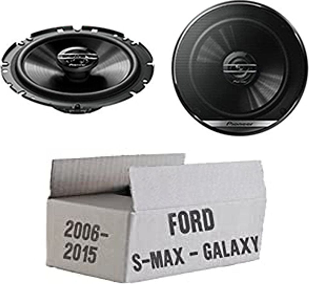 Lautsprecher Boxen Pioneer TS-G1720F - 16,5cm 2-Wege Koax Koaxiallautsprecher Auto Einbausatz - Einbauset passend für Ford S- JUST SOUND best choi...