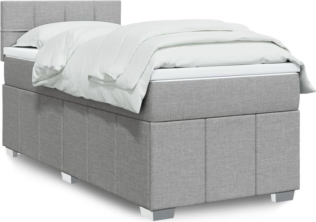 Maison Exclusive - Boxspringbett mit Matratze Hellgrau 80x200 cm Stoff