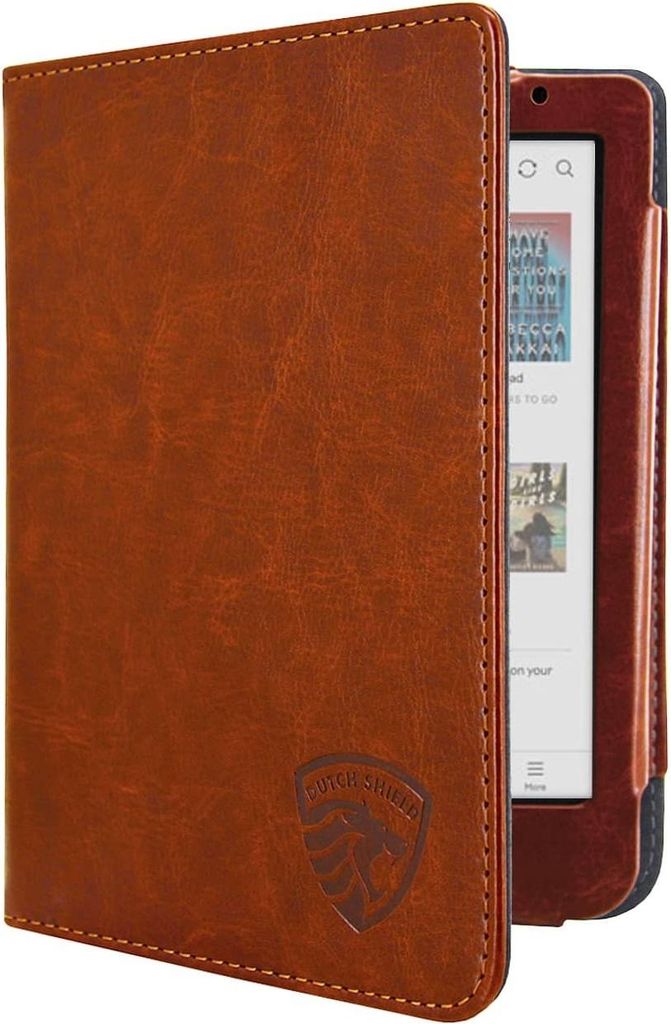 Dutch Shield - Luxe Case Hülle für das Tolino Shine Color Ebook - Klapphülle Ereader Schutzhülle Cover Braun
