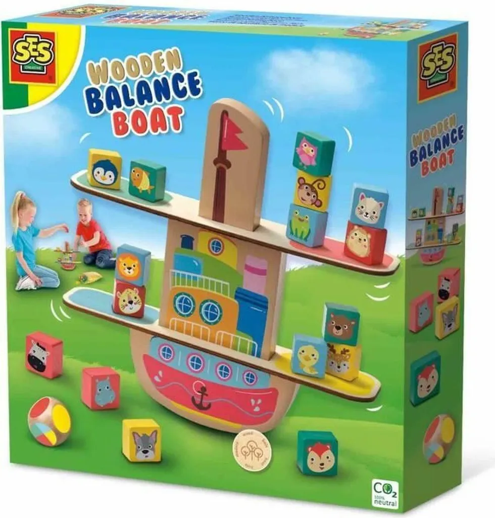 Aider l'enfant à se concentrer avec le Wooden balance boat SES Creative