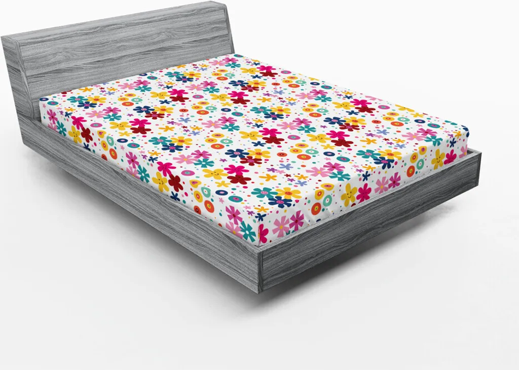 Lenzuolo Angoli 180x200 ABAKUHAUS Multicolore Floreale - Qualità Hotel