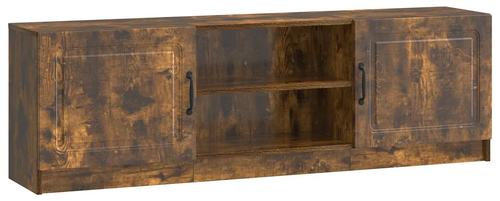 Banc TV en chêne fumé 150x31x47 cm - Meuble bas de salon aggloméré