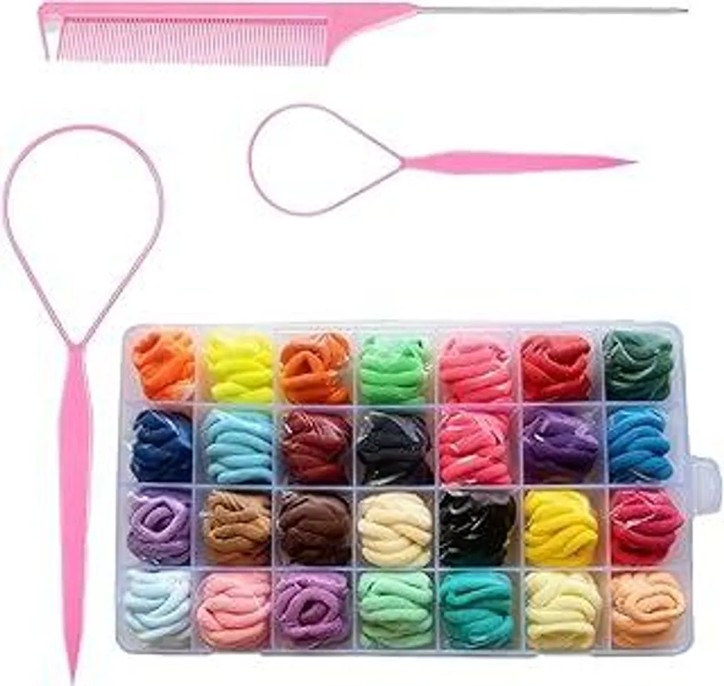 Hoyols Elastici per capelli in gomma per coda di cavallo, confezione da 1500 pezzi